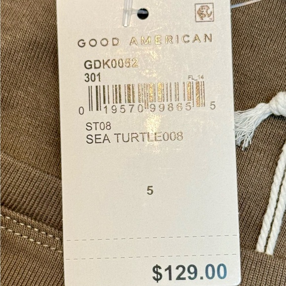 NWT Good American Mini Dress Cotton Ruched Sea Turtle008 Size‎ XXL - Picture 9 of 9